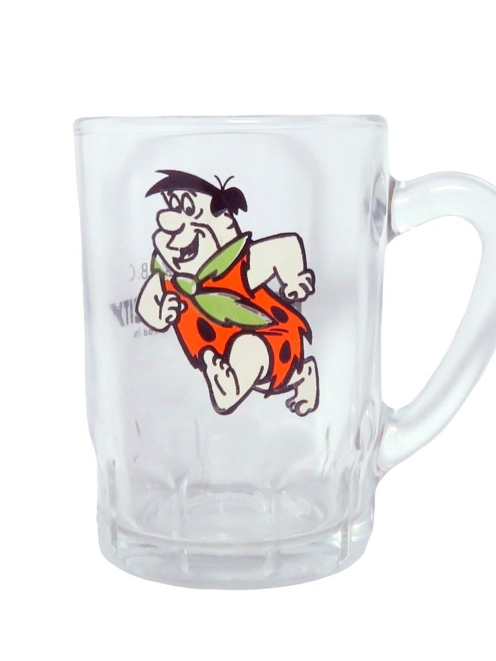 Fred Flintstone Mini Character Glass Mug Bedrock City Chilliwack, BC 1970's